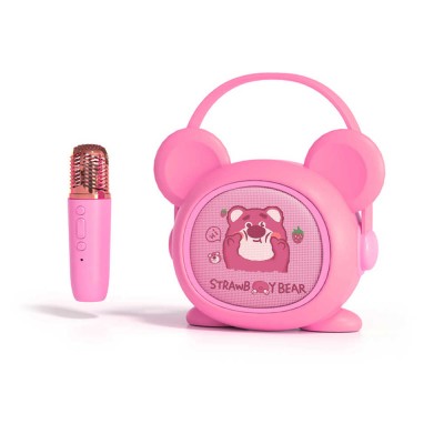 Mini Cute Cartoon Portable USB Music Stereo Speaker Outdoor Wireless BT Portable Karaoke Machine Speaker with Wireless Mic