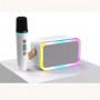 Bluetooth Stereo Speakers Portable TWS DJ Wireless Loud Machine with 2 Microphones Karaoke Set for Outdoor Party Use