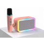 Bluetooth Stereo Speakers Portable TWS DJ Wireless Loud Machine with 2 Microphones Karaoke Set for Outdoor Party Use
