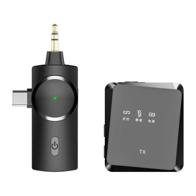 wireless mic for mobile video recording - 2.4GHz Lavalier Microphone for Camera Android 3 in 1 Plug Play Mic