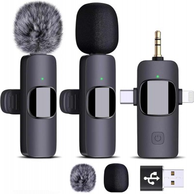 Wireless Noise Cancelling Headphones with Microphone Clip-on Lavalier Mic 3-in-1 for Video Streaming Tiktok & Live Use