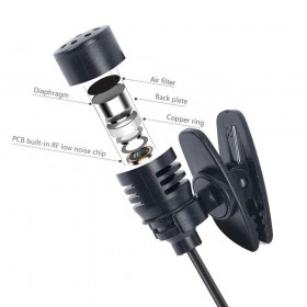Lavalier Condenser Mic Noise Cancelling Omnidirectional Lapel Microphone 3.5mm Jack for PC, Conference, Recording