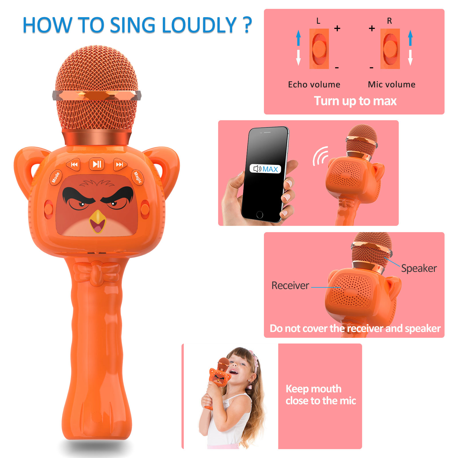 Custom kids karaoke microphone China suppliers