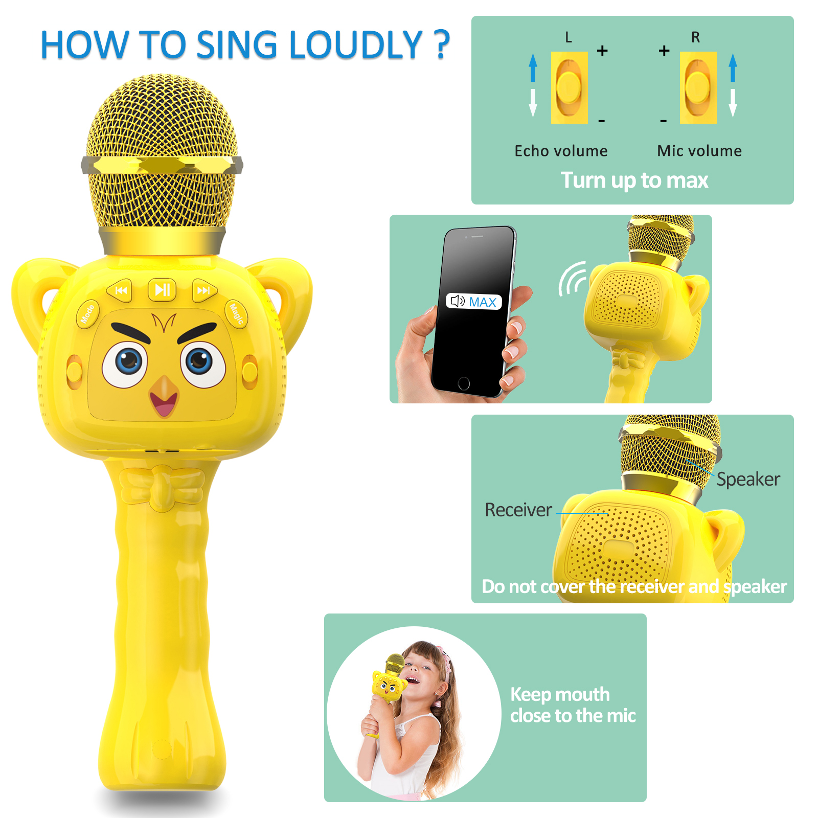 Aangepaste karaoke-microfoon voor kinderen China leveranciers