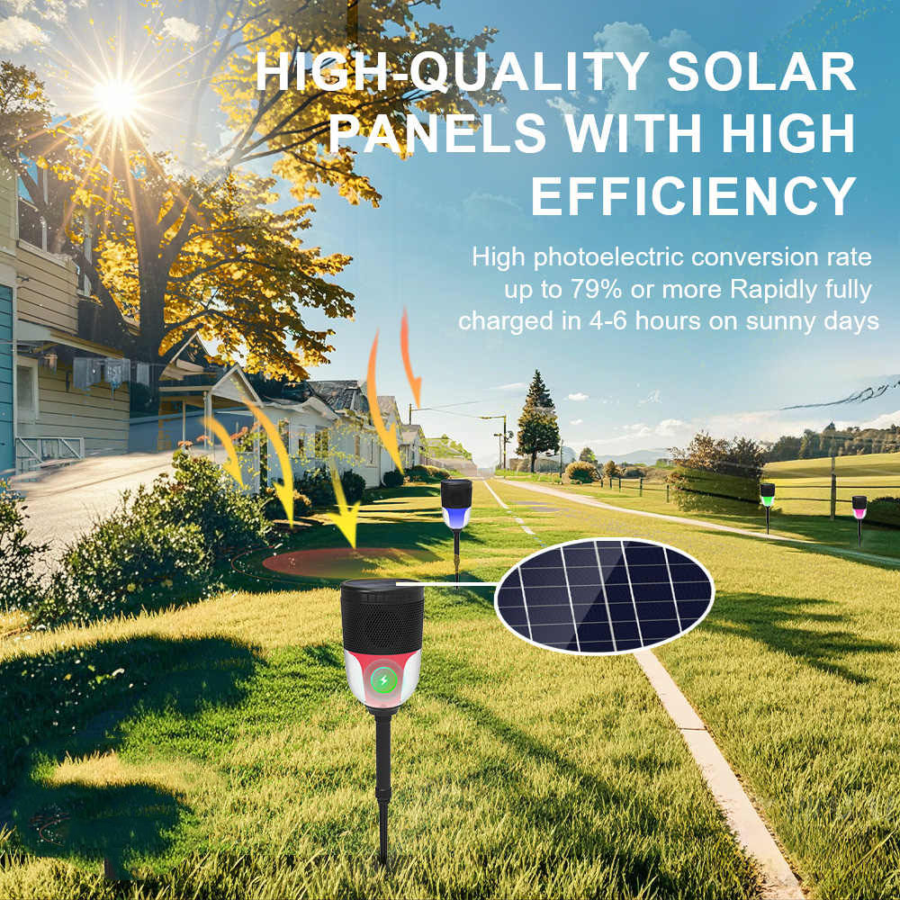 The best sounding bluetooth speaker is designed to transform your outdoor spaces into lively entertainment zones. This outdoor solar speaker lamp not only delivers impressive audio but also adds aesthetic beauty with LED mood lights. Engineered with IPX5 waterproof capabilities, it is ideal for patios, gardens, and outdoor parties. Thanks to the advanced wireless speaker system, you can enjoy seamless streaming from your devices without interruption. The mini speaker design makes it portable and easy to place anywhere, while still offering powerful, balanced sound. Each word of its promise — best, sounding, and bluetooth — is fulfilled with every beat, ensuring a premium listening experience. The wireless speaker system is intuitive and user-friendly, perfect for both casual listeners and audio enthusiasts. Whether placed on your deck or among garden plants, the mini speaker blends with the surroundings while delivering crystal-clear audio. Enjoy hours of playback powered by solar energy, making it an eco-friendly and practical choice for outdoor fun. Main Features • Music Player • Stereo Outdoor Wireless Speaker • Portable Outdoor Party Style • Support FM, USB, SD Input, USB, SD, MMC, DVD, PC, MP3, MP4, Mobile Phone • RGB LED Lighting • Colorful LED Flashing Light • AirPlay and Miracast Compatible • Voice Control Support • Phone Call Function Audio Specifications • Output Power: 5W • PMPO: 5W • Channels: 2 (2.0) • Frequency Range: 60Hz - 23KHz • Supported Audio Codecs: MP3 • Woofer Size: 1.25" • Tweeter Size: 0.39" (10mm) Connectivity • Bluetooth Standard: Bluetooth v5.3 • Supports Wireless Microphone Connection • Remote Control Included • No Built-in Microphone • No Display Screen • No App Support Battery Details • Power Source: Built-in Battery • Battery Capacity: 1200mAh • Charging Time: 1-3 Hours • Estimated Battery Life: 5-10 Hours Supported Usage • Home Theatre • Portable Audio Player • Mobile Phone • Karaoke Player • Computer • Stage Performance • Outdoor Activities • Party Events Special Attributes • Private Mold Available • Supports Memory Card (TF Card) • Suitable for Outdoor Environments • Solar Charging Compatible for Outdoor Use Packaging and Delivery • Selling Unit: Single Item • Package Size: 15 cm x 15 cm x 20 cm • Gross Weight: 1.000 kg FAQs 1. Are you a factory or a trading company We are a factory located in Shenzhen. You are warmly welcome to visit us anytime. 2. How much is the shipping charge to our country Shipping cost depends on your total quantity, size, and package details. After confirming all details, we will provide a shipping quotation as soon as possible. 3. What is your warranty policy We offer a 1-year warranty. For any defective goods, we will compensate you with your next order. 4. What payment methods do you accept T/T, Western Union, PayPal, and Alibaba Trade Assurance. 5. How soon can you ship after order confirmation Typically within 10-15 working days, depending on order quantity and specifics.