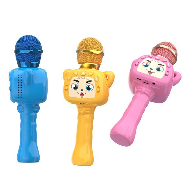 This kid microphone you three colors pink-blue-yellow